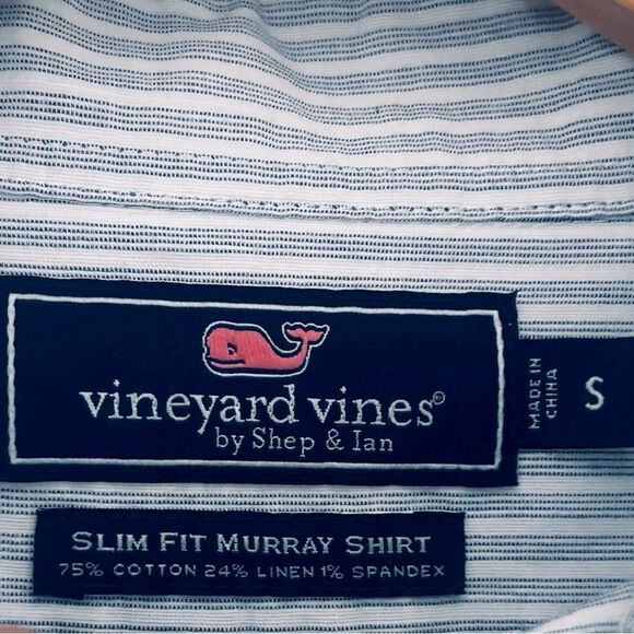 Vineyard Vines Men’s Slim Fit Kenepa Stripe Murray Long Sleeve Shirt Size Small - Picture 8 of 8